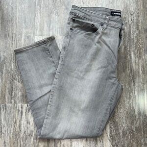 Express Men's Slim Fit Light Gray Jeans